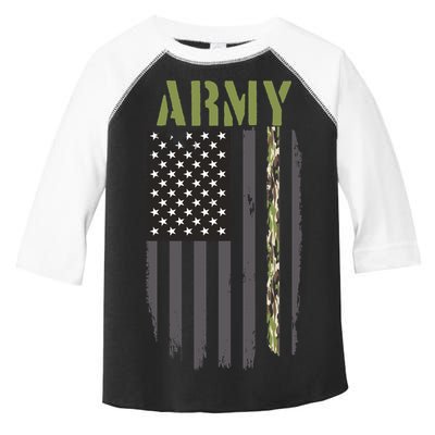 Army Veteran Thin Camo Line Flag Toddler Fine Jersey T-Shirt