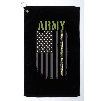 Army Veteran Thin Camo Line Flag Golf Towel