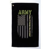 Army Veteran Thin Camo Line Flag Golf Towel