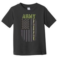 Army Veteran Thin Camo Line Flag Toddler T-Shirt