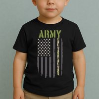 Army Veteran Thin Camo Line Flag Toddler T-Shirt