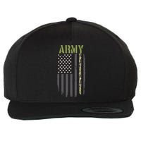 Army Veteran Thin Camo Line Flag Wool Snapback Cap