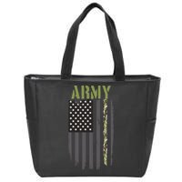 Army Veteran Thin Camo Line Flag Zip Tote Bag