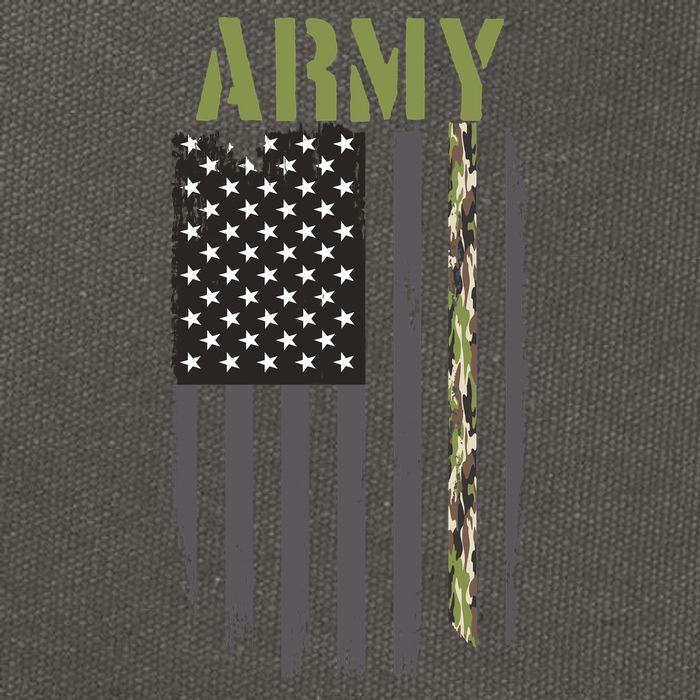Army Veteran Thin Camo Line Flag Cotton Canvas Backpack