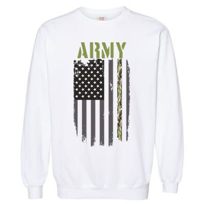 Army Veteran Thin Camo Line Flag Garment-Dyed Sweatshirt