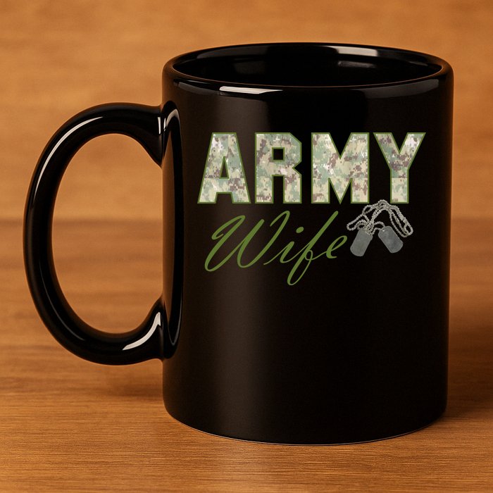 Army Wife 11oz C Handle Ceramic Mug