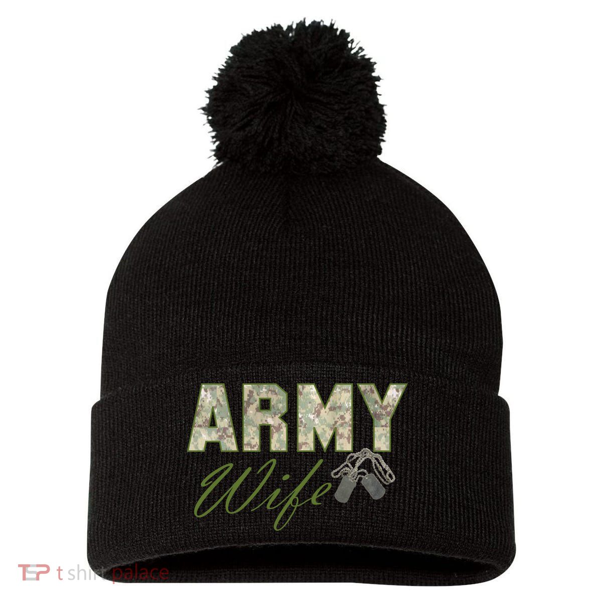 Army Wife Pom Pom 12in Knit Beanie