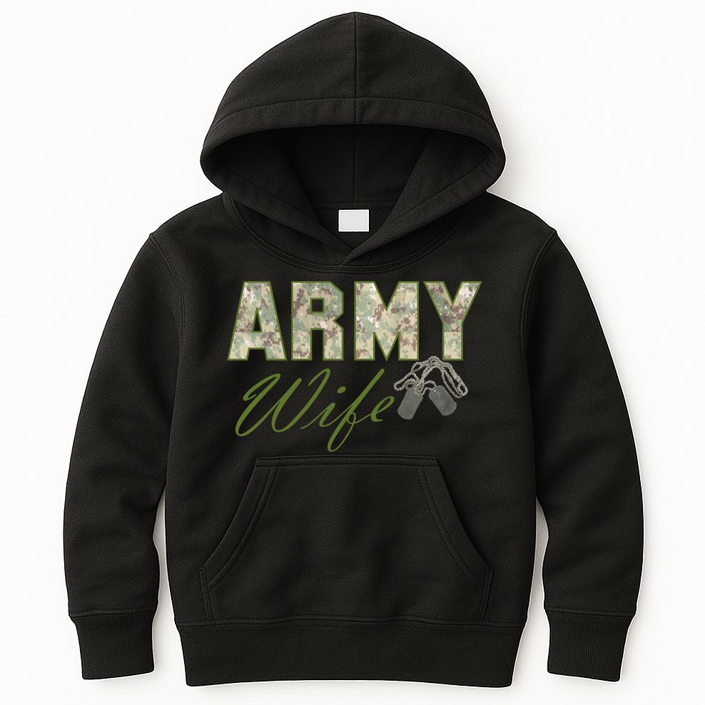 Army Wife Kids Hoodie