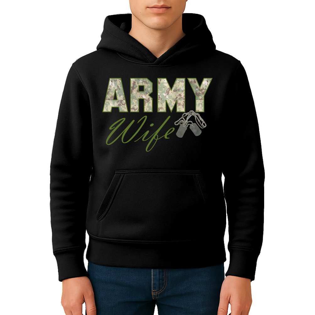 Army Wife Kids Hoodie