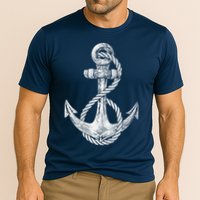 Anchor Rope Nautical Sailing Sail Sea Cooling Performance Crew T-Shirt