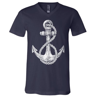 Anchor Rope Nautical Sailing Sail Sea V-Neck T-Shirt