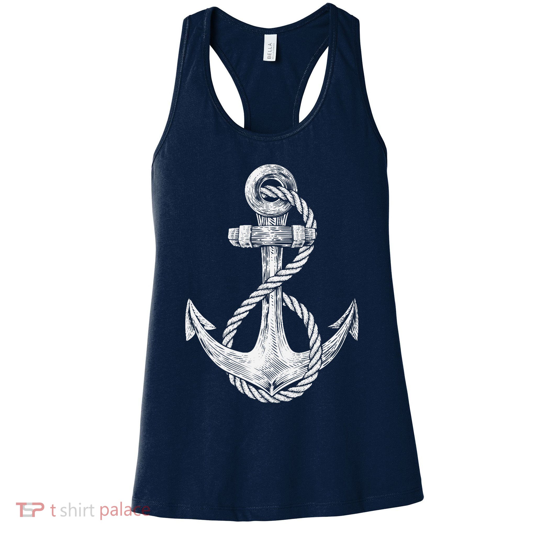 Anchor Rope Nautical Sailing Sail Sea Womens Tank Top