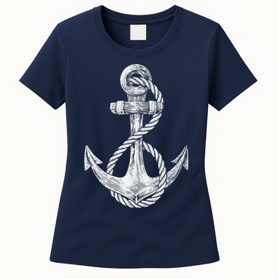 Anchor Rope Nautical Sailing Sail Sea Womens T-Shirt