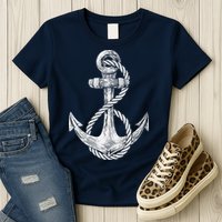 Anchor Rope Nautical Sailing Sail Sea Womens T-Shirt