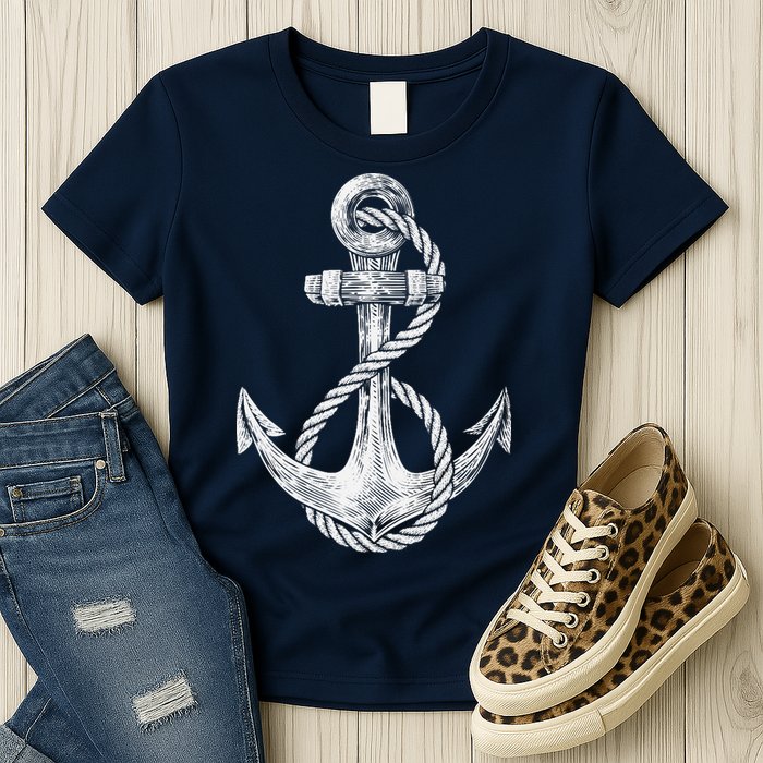 Anchor Rope Nautical Sailing Sail Sea Womens T-Shirt