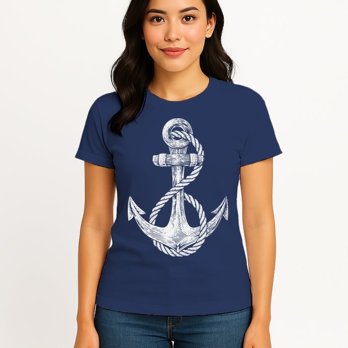 Anchor Rope Nautical Sailing Sail Sea Womens T-Shirt