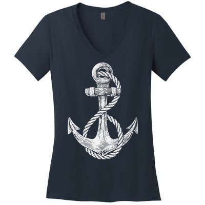 Anchor Rope Nautical Sailing Sail Sea Women's V-Neck T-Shirt