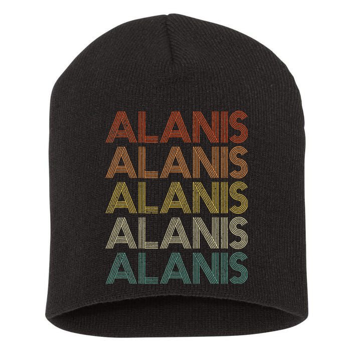 Alanis Retro Names Vintage Style Short Acrylic Beanie