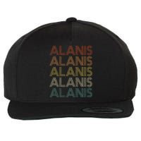 Alanis Retro Names Vintage Style Wool Snapback Cap