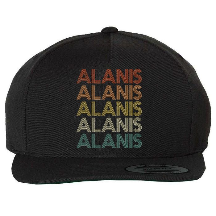 Alanis Retro Names Vintage Style Wool Snapback Cap