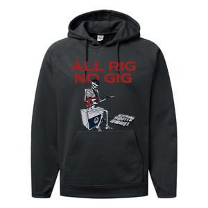 All Rig No Gig Skeleton Play Electric Guitar Music Rock Performance Fleece Hoodie