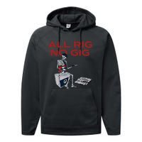 All Rig No Gig Skeleton Play Electric Guitar Music Rock Performance Fleece Hoodie