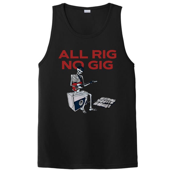 All Rig No Gig Skeleton Play Electric Guitar Music Rock PosiCharge Competitor Tank