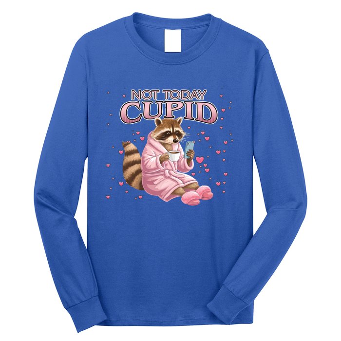 Antivalentine Raccoon Not Today Cupid Concept Cute Gift Long Sleeve Shirt