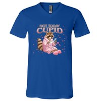 Antivalentine Raccoon Not Today Cupid Concept Cute Gift V-Neck T-Shirt