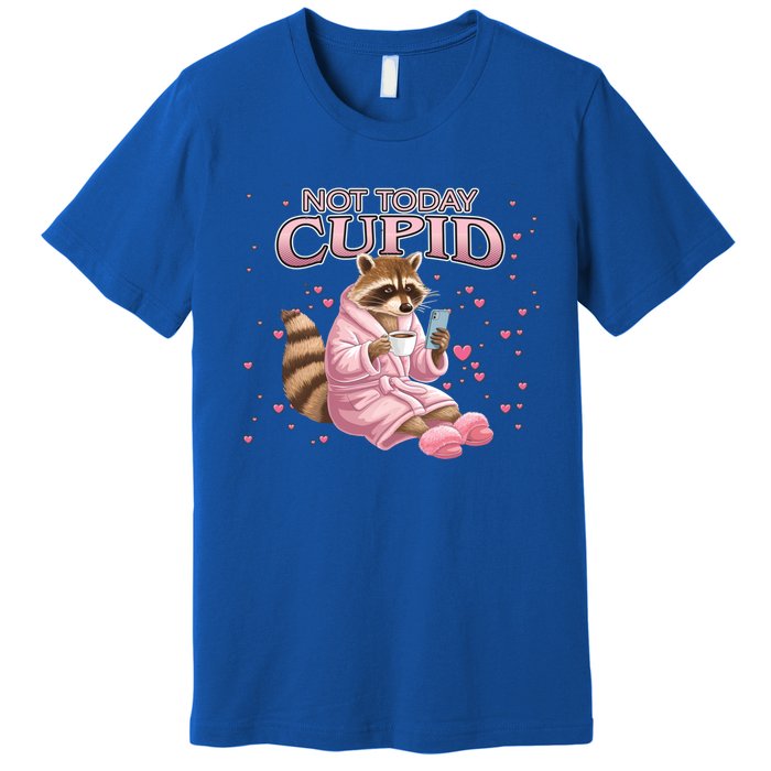 Antivalentine Raccoon Not Today Cupid Concept Cute Gift Premium T-Shirt