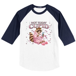 Antivalentine Raccoon Not Today Cupid Concept Cute Gift Baseball Sleeve Shirt