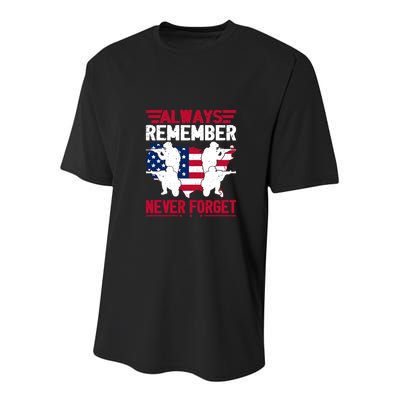 Always Remember, Never Forget Memorial Day Gift Youth Performance Sprint T-Shirt