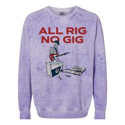 All Rig No Gig Skeleton Play Electric Guitar Music Rock Colorblast Crewneck Sweatshirt