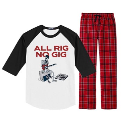 All Rig No Gig Skeleton Play Electric Guitar Music Rock Raglan Sleeve Pajama Set