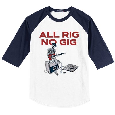 All Rig No Gig Skeleton Play Electric Guitar Music Rock Baseball Sleeve Shirt