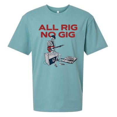 All Rig No Gig Skeleton Play Electric Guitar Music Rock Sueded Cloud Jersey T-Shirt