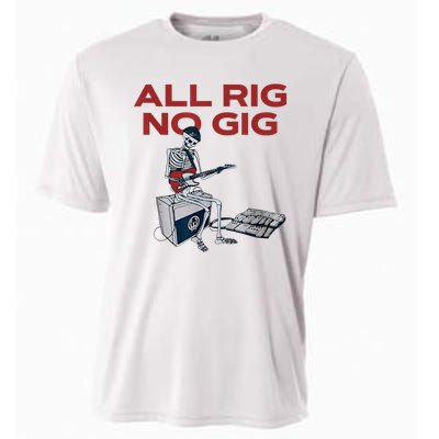 All Rig No Gig Skeleton Play Electric Guitar Music Rock Cooling Performance Crew T-Shirt