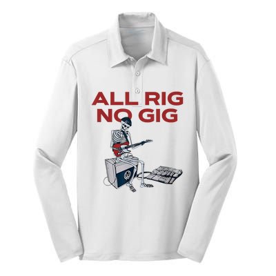 All Rig No Gig Skeleton Play Electric Guitar Music Rock Silk Touch Performance Long Sleeve Polo