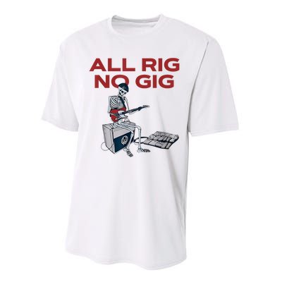 All Rig No Gig Skeleton Play Electric Guitar Music Rock Performance Sprint T-Shirt