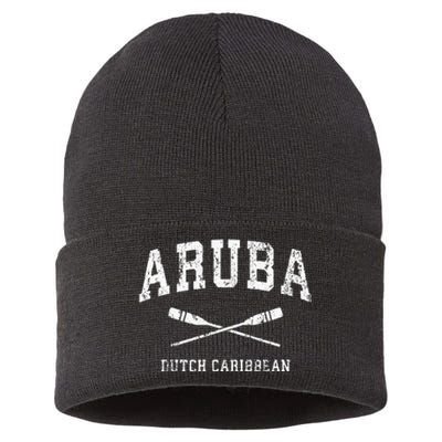 Aruba retro Nautical Paddles Sports Oars Sustainable Knit Beanie