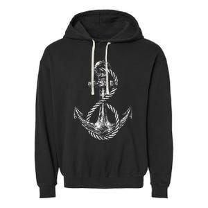 Anchor Rope Nautical Sailing Sail Sea Garment-Dyed Fleece Hoodie