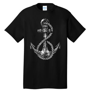 Anchor Rope Nautical Sailing Sail Sea Tall T-Shirt