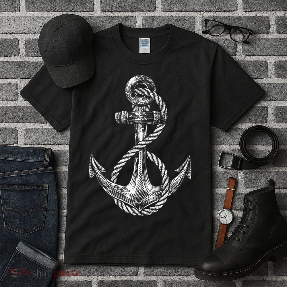 Anchor Rope Nautical Sailing Sail Sea Tall T-Shirt