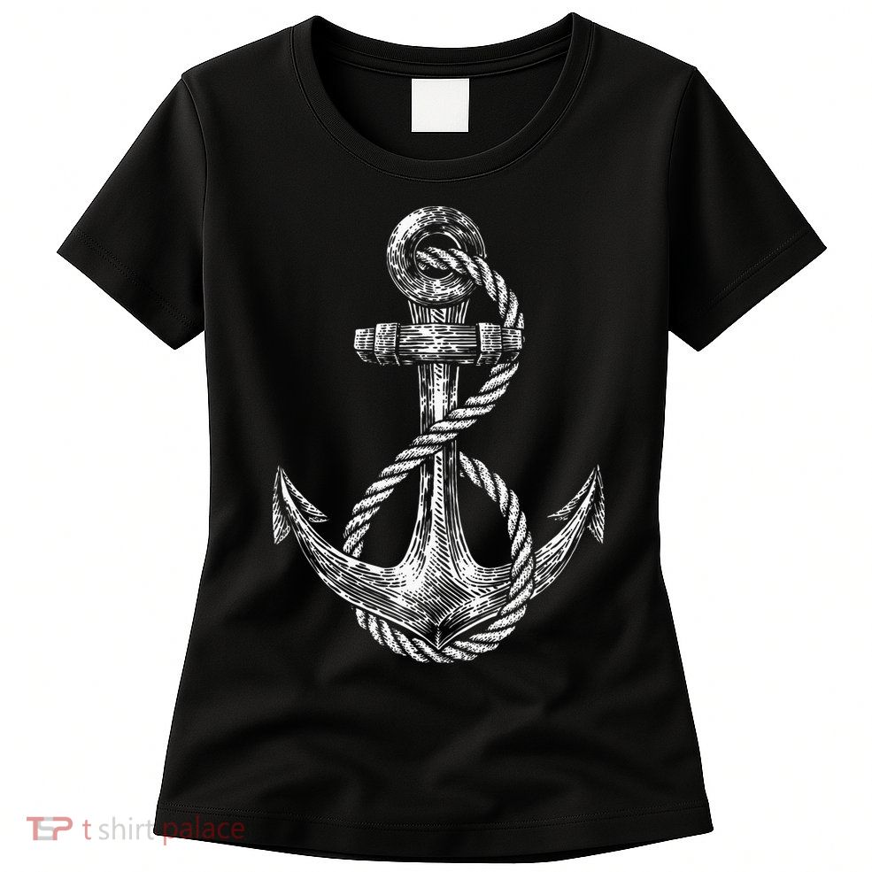 Anchor Rope Nautical Sailing Sail Sea Womens T-Shirt