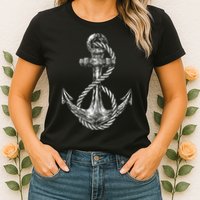 Anchor Rope Nautical Sailing Sail Sea Womens T-Shirt