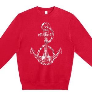 Anchor Rope Nautical Sailing Sail Sea Premium Crewneck Sweatshirt