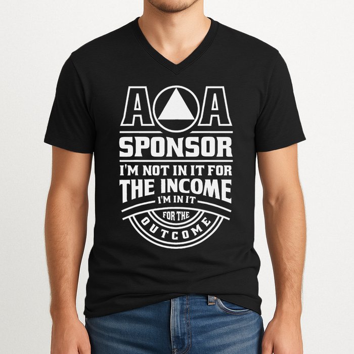 Aa Recovery Na Sponsor Alcoholics Anonymous Aa Sobriety V-Neck T-Shirt