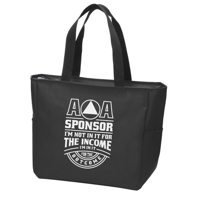 Aa Recovery Na Sponsor Alcoholics Anonymous Aa Sobriety Zip Tote Bag