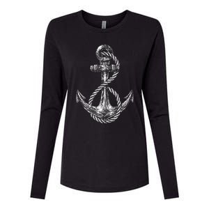 Anchor Rope Nautical Sailing Sail Sea Womens Cotton Relaxed Long Sleeve T-Shirt