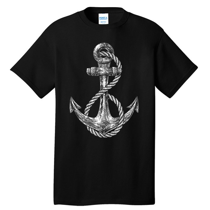 Anchor Rope Nautical Sailing Sail Sea Tall T-Shirt